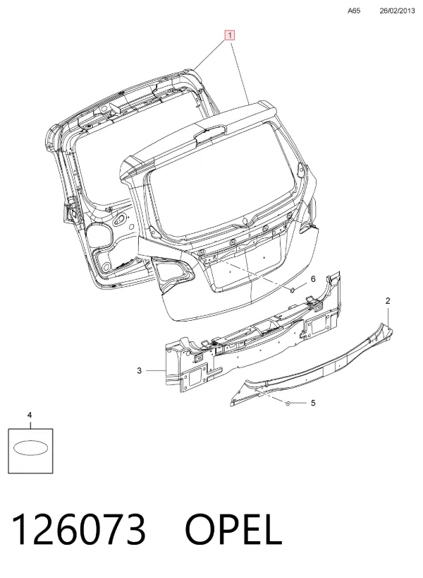 Drzwi tylne (bagażnika 3/5) Opel Meriva B