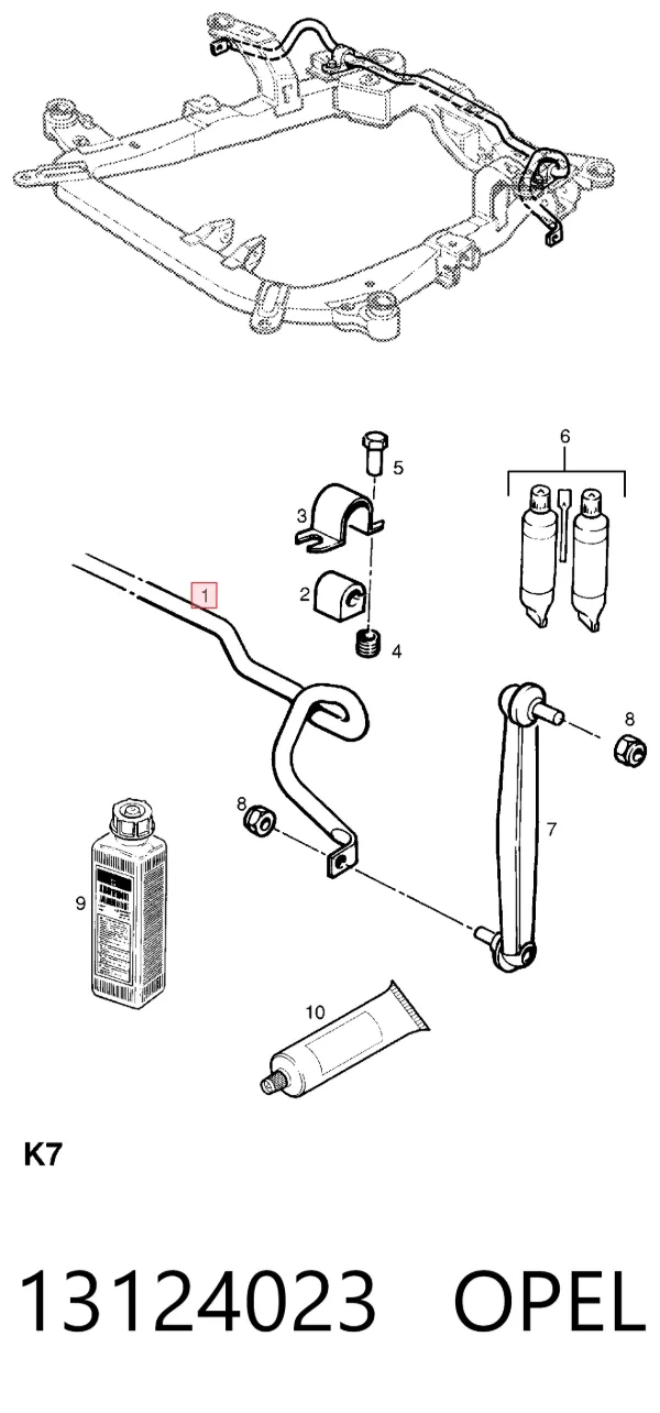 Stabilizator przedni Opel Zafira A