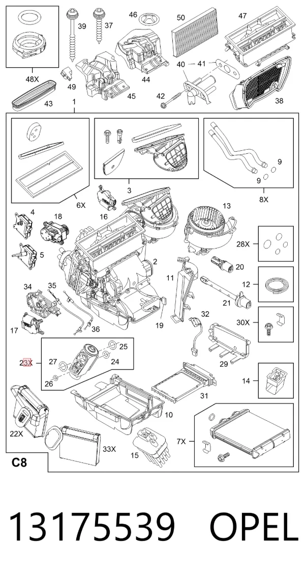 Zawór termostatyczny klimatyzacji 13175539 Opel