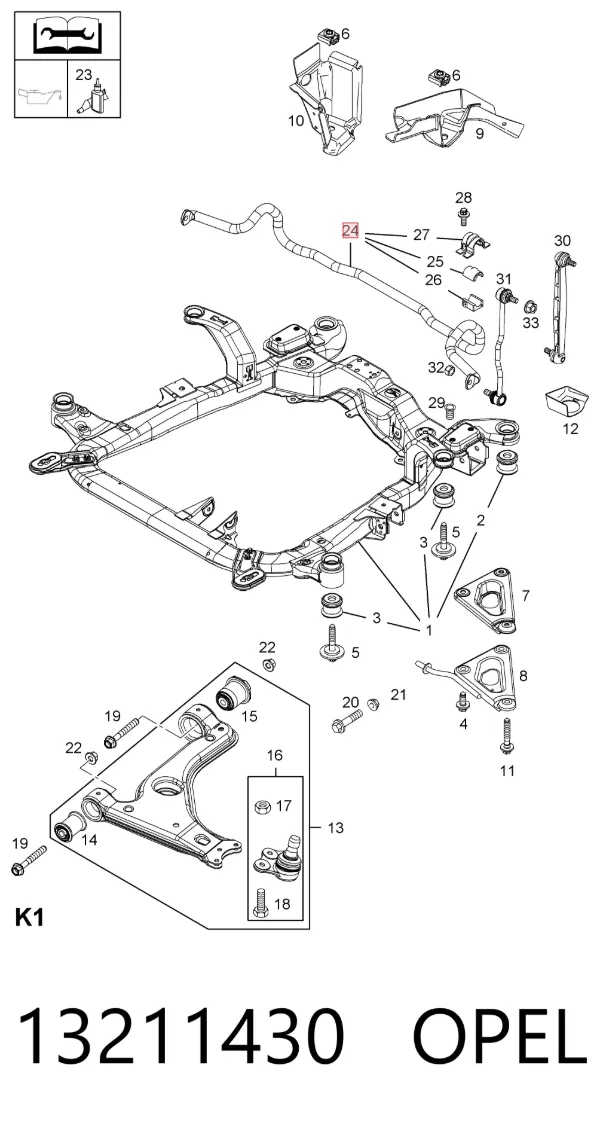 Stabilizator przedni Opel Zafira B
