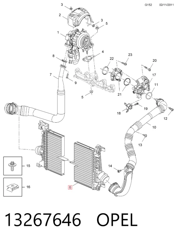 Chłodnica intercoolera 13267646 Opel