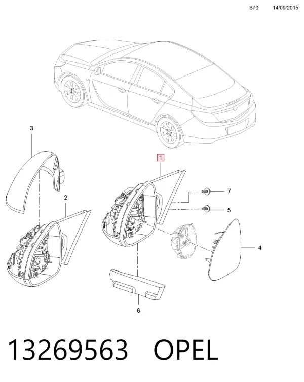 Lusterko wsteczne lewe 13269563 Opel