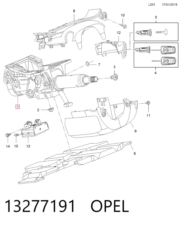 Kolumna (wał) kierownicza (kierownicy) Opel Insignia A