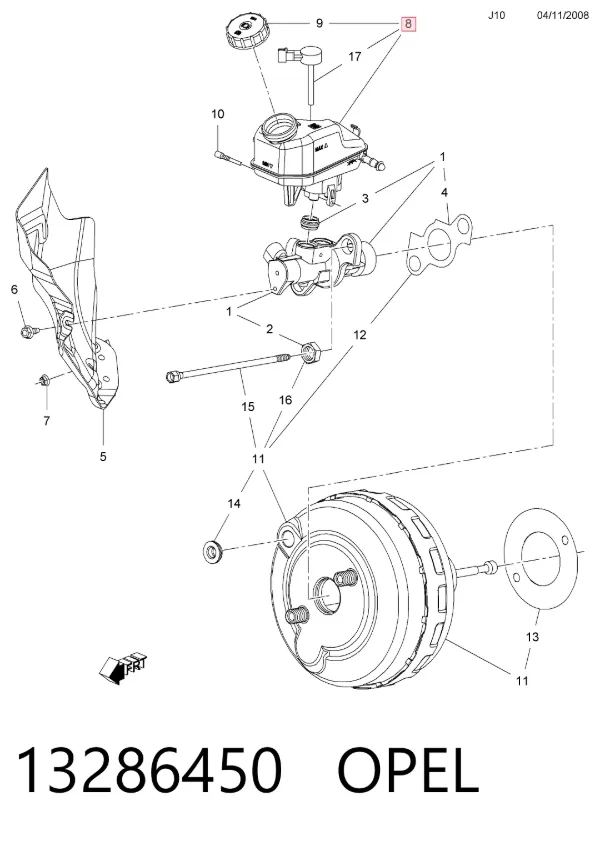 Zbiorniczek głównego cylindra hamulcowego (płynu hamulcowego) Opel Insignia A