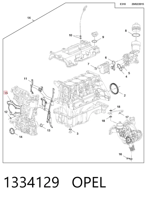 Uszczelka pompy wodnej 1334129 Opel
