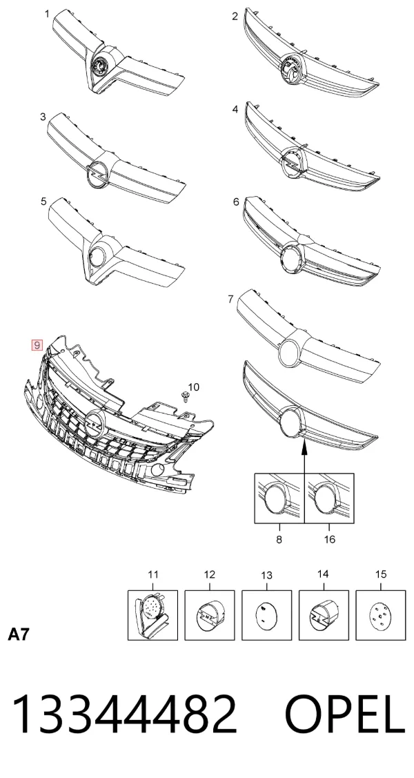 Atrapa chłodnicy Opel Corsa D