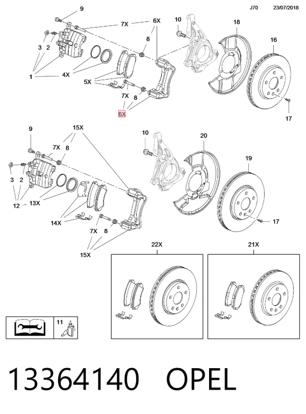 Jarzmo zacisku hamulcowego przedniego 13364140 Opel