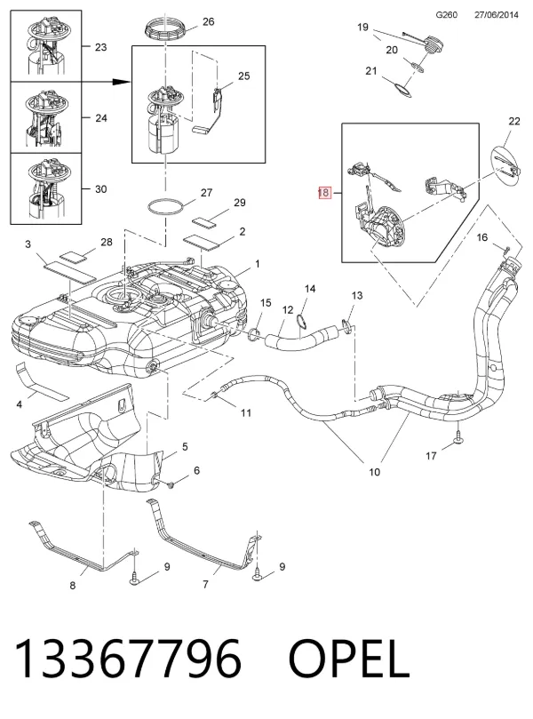 Korek wlewu paliwa 13367796 General Motors
