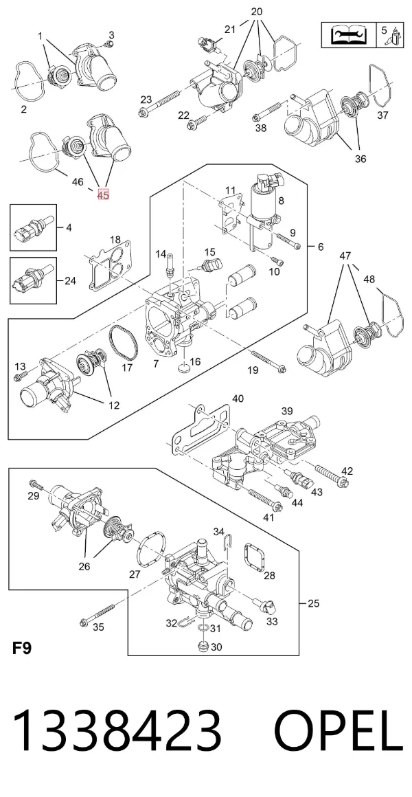 Termostat 1338423 Opel