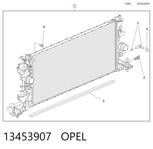 Chłodnica silnika 13453907 Opel