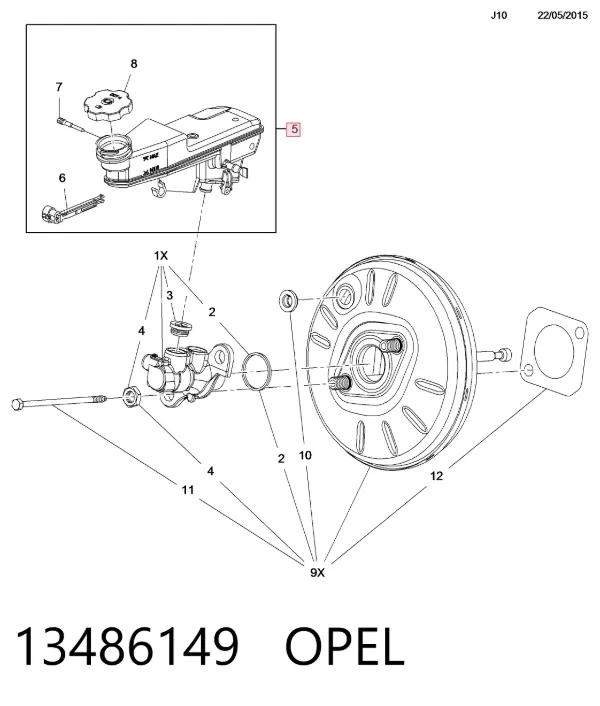 Zbiorniczek głównego cylindra hamulcowego (płynu hamulcowego) Opel Astra K
