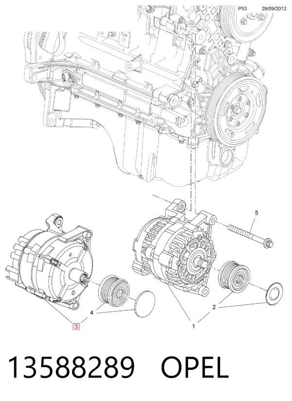 Alternator 13588289 Opel