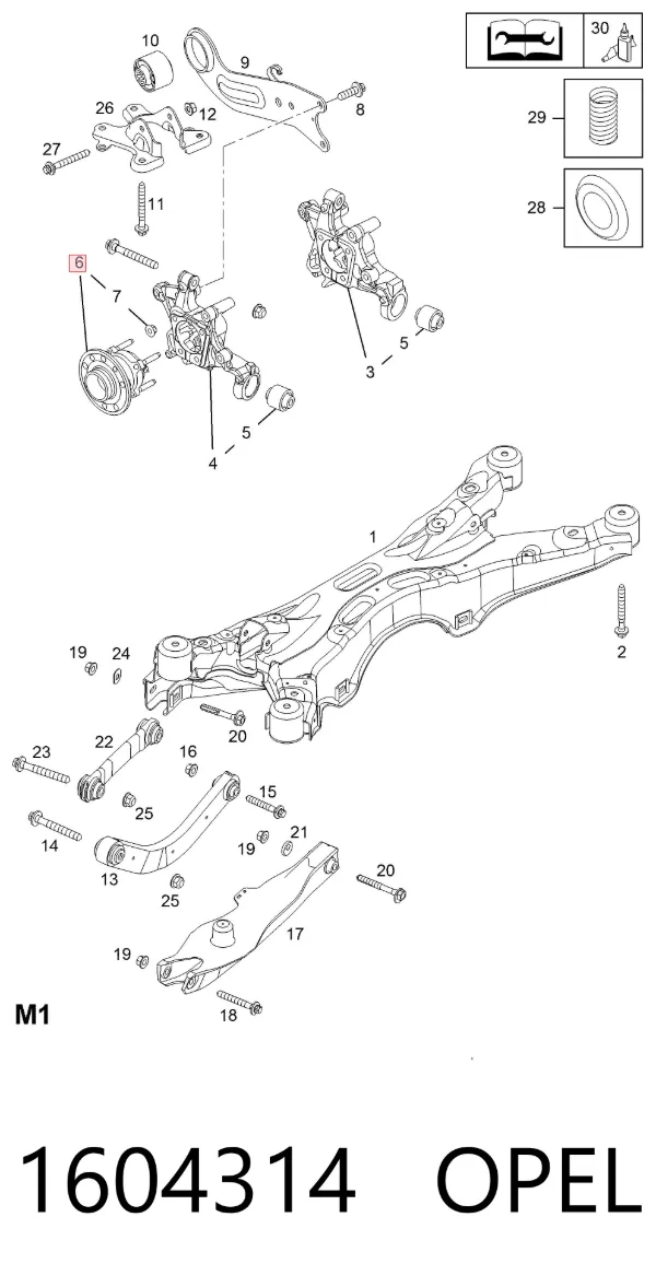 Piasta tylna 1604314 Opel