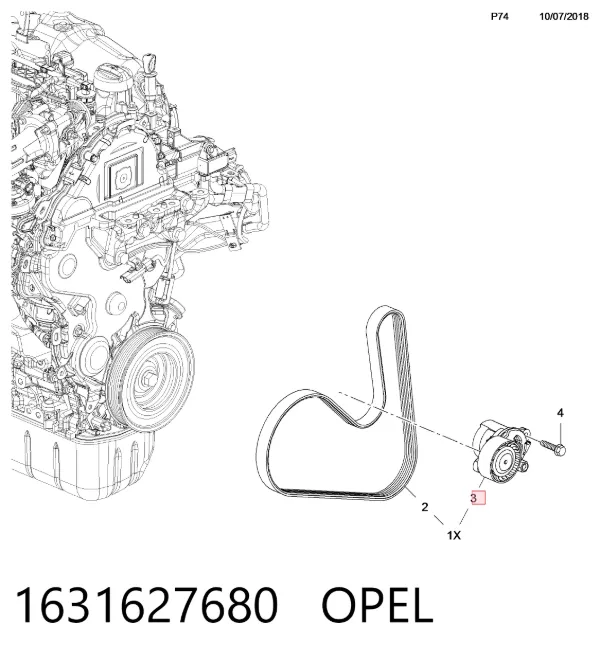 Pasek napędowy mechanizmów, zestaw 3556426 Peugeot/Citroen