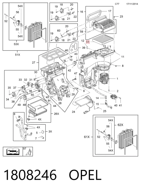 Filtr kabiny 1808246 Opel