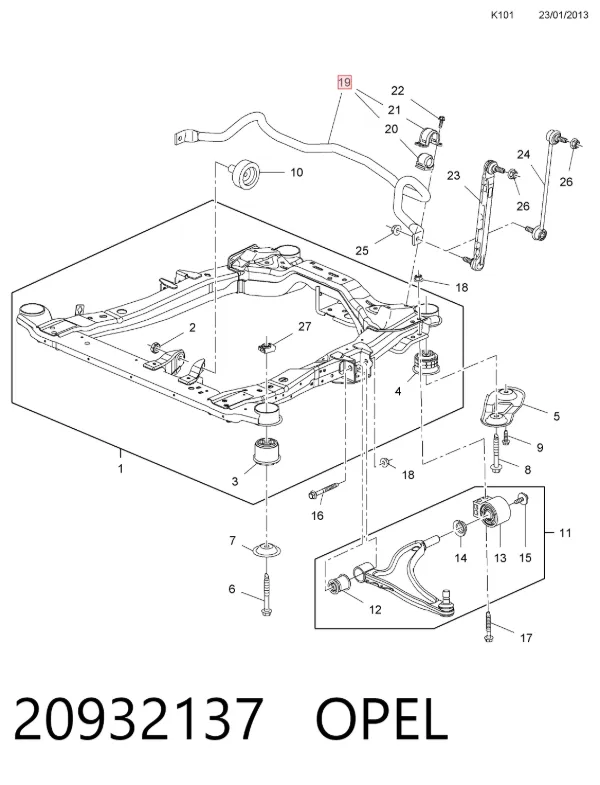 Stabilizator przedni Opel Insignia A