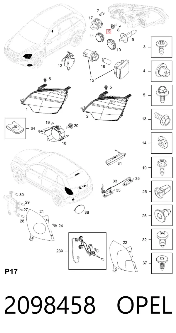Żarówka halogenowa 2098458 Opel