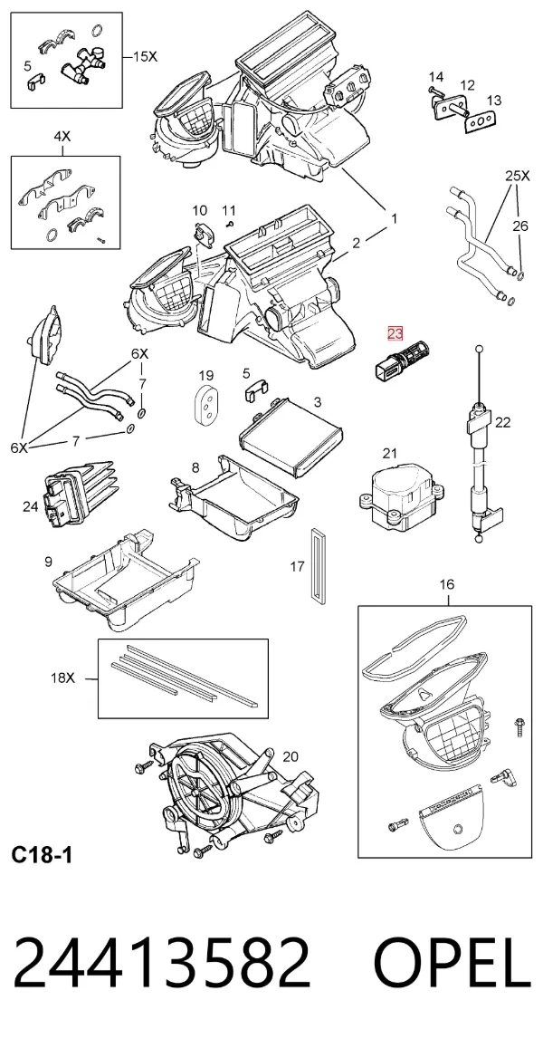 Czujnik temperatury wewnętrznej 24413582 General Motors