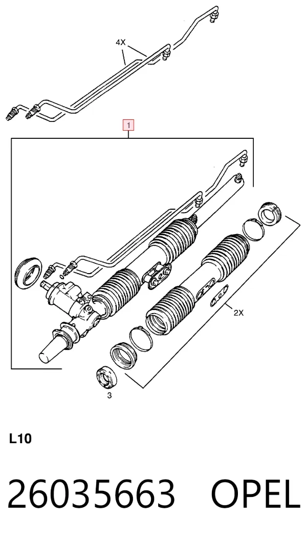 Listwa kierownicza (maglownica) 26035663 Opel