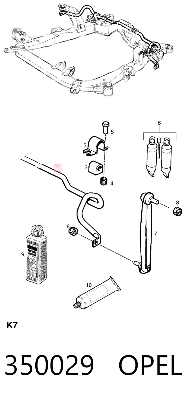 Stabilizator przedni Opel Astra G