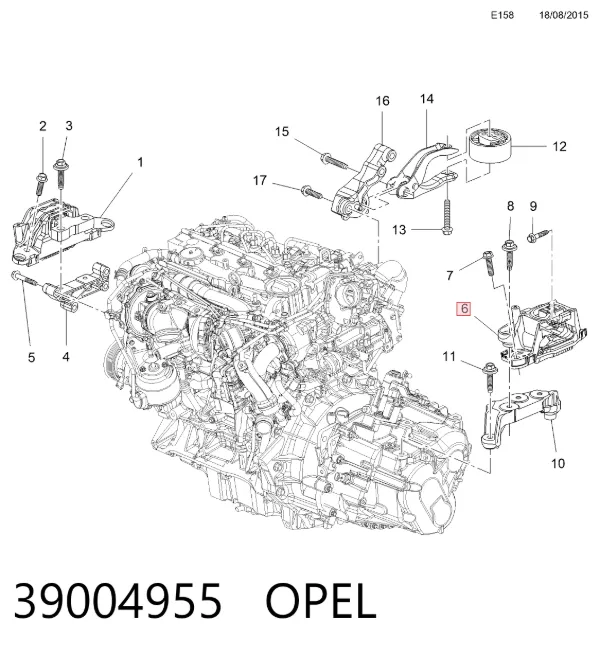 Poduszka (podpora) silnika lewa Opel Astra K