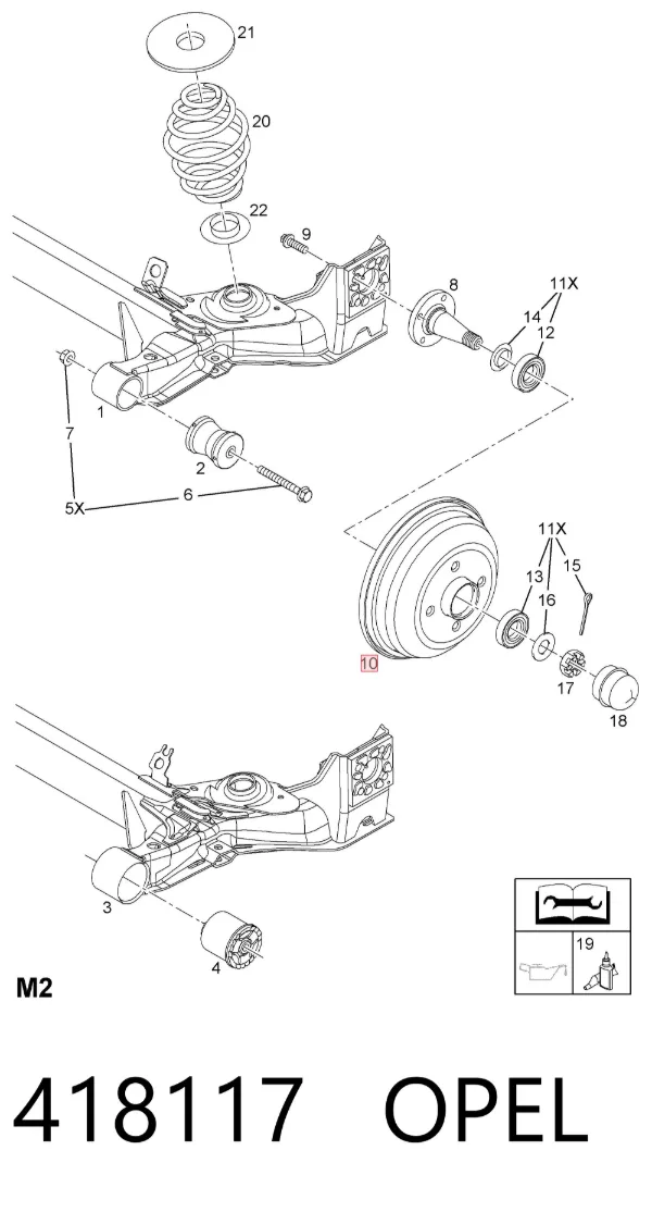 Bęben hamulcowy tylny 418117 Opel