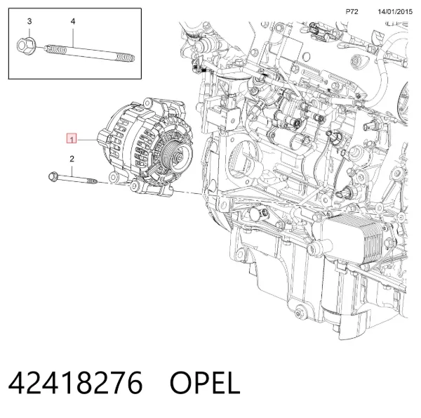 Alternator 42418276 Opel