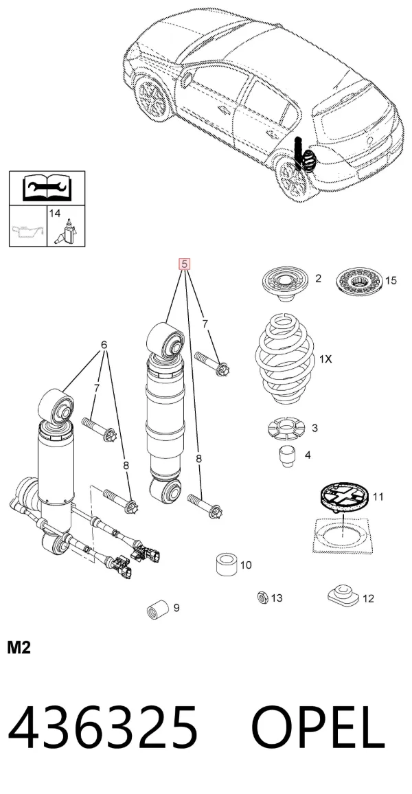 Amortyzator tylny 436325 Opel