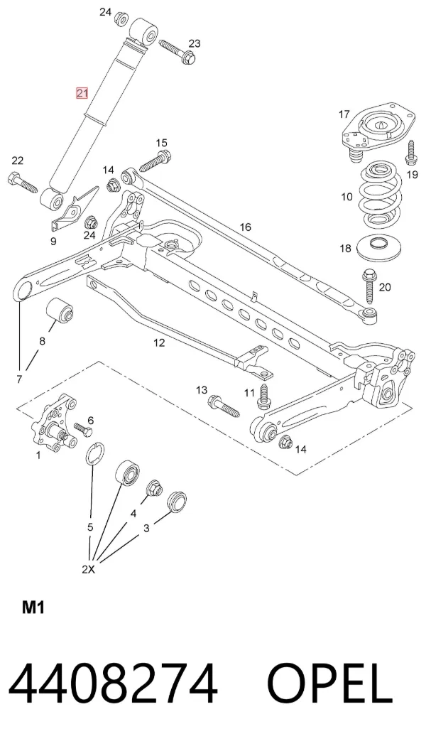 Amortyzator tylny 4408274 Opel