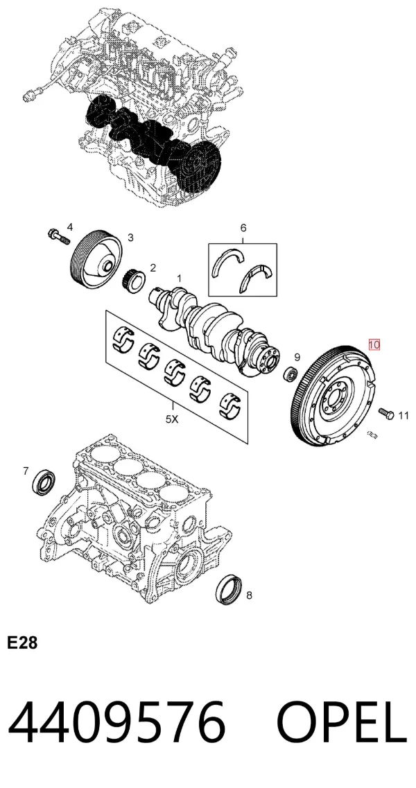 Koło zamachowe silnika 4409576 Opel