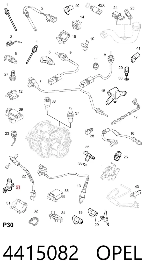 Czujnik położenia wału korbowego 4415082 Opel
