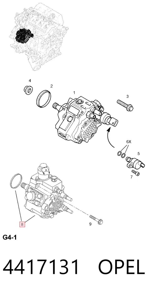 Pompa wtryskowa wysokiego ciśnienia 4417131 Opel