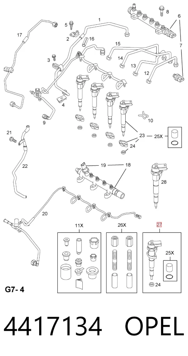 Wtryskiwacz paliwa 4417134 Opel