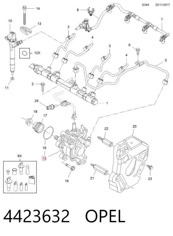 Pompa wtryskowa wysokiego ciśnienia 4423632 Opel