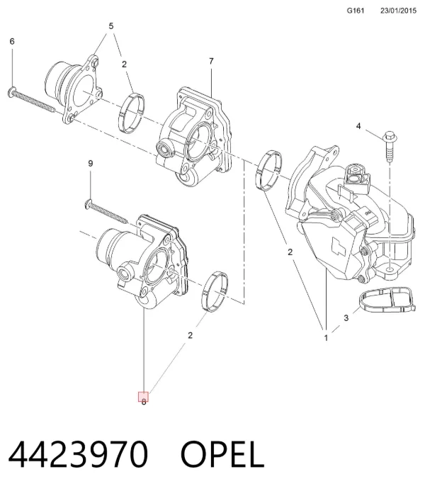 Przepustnica, komplet 4423970 Opel