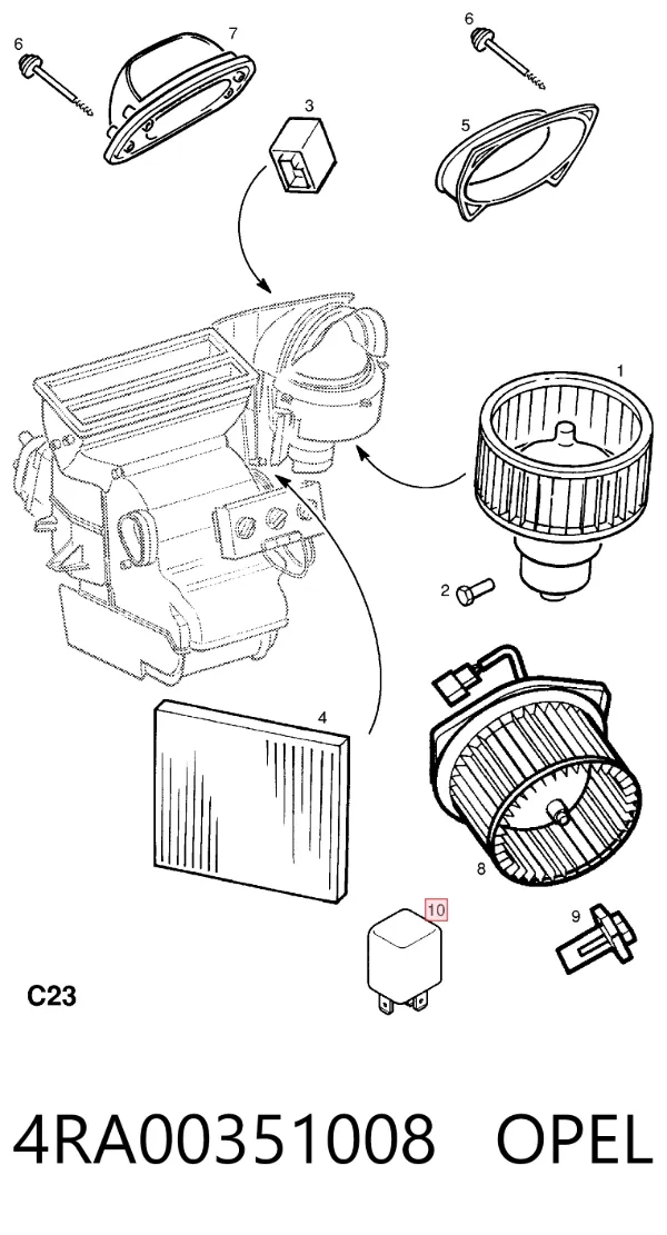 Przekaźnik klimatyzacji 4RA00351008 Opel