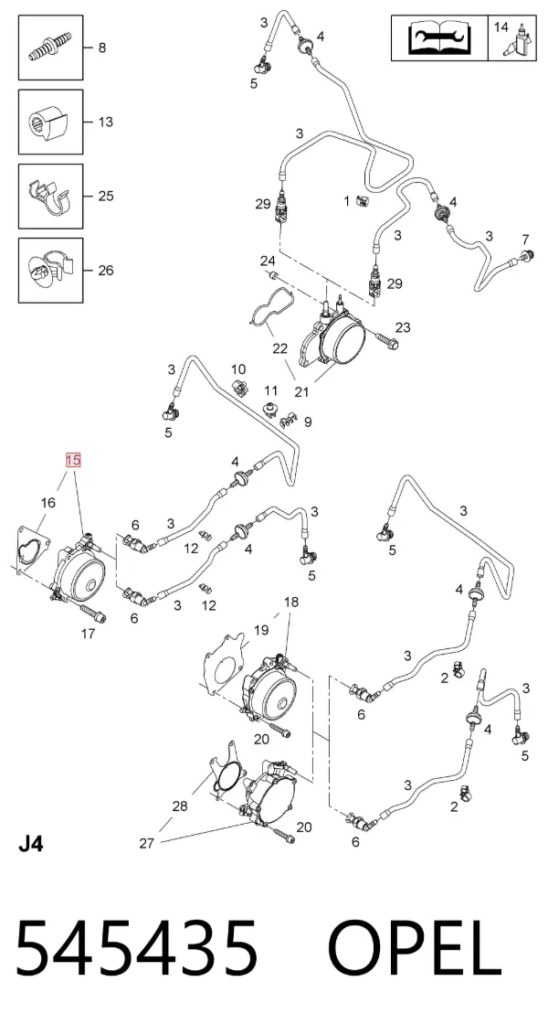 Pompa podciśnienia 545435 Opel