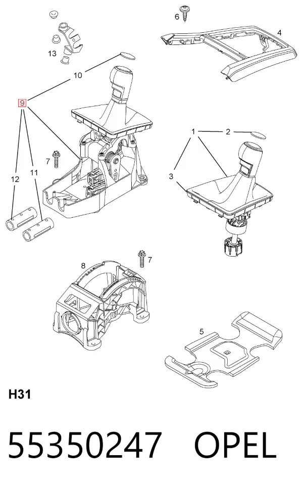 Mechanizm zmiany biegów (cięgno) 55350247 Opel