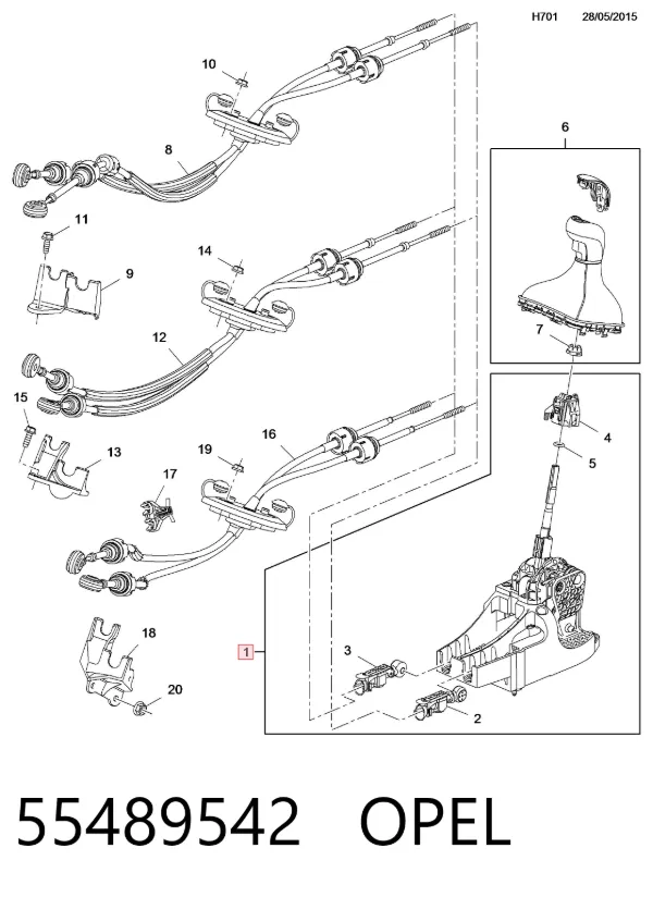 Mechanizm zmiany biegów (cięgno) Opel Astra K