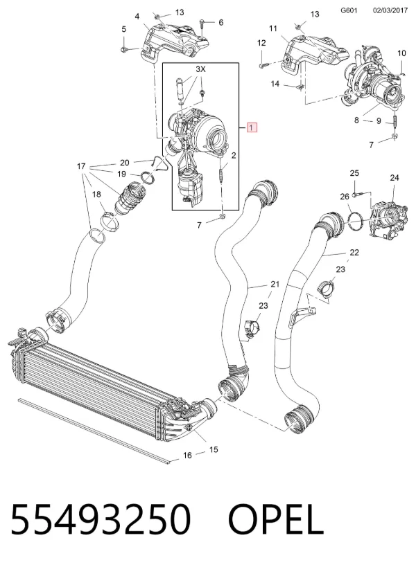 Turbina 55493250 Opel