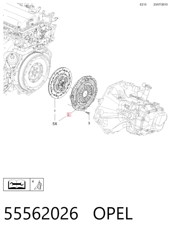 Docisk sprzęgła 55562026 Opel