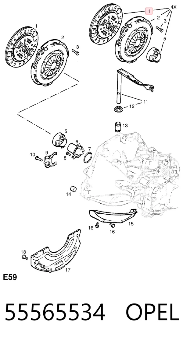 Tarcza sprzęgła 55565534 Opel