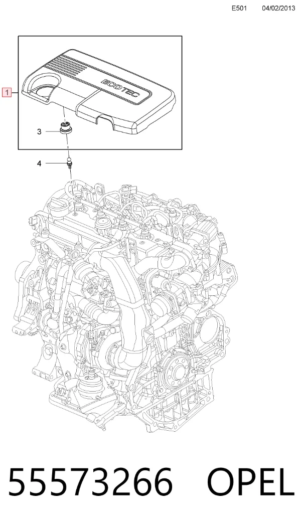 Pokrywa silnika dekoracyjna Opel Astra J Sports Tourer