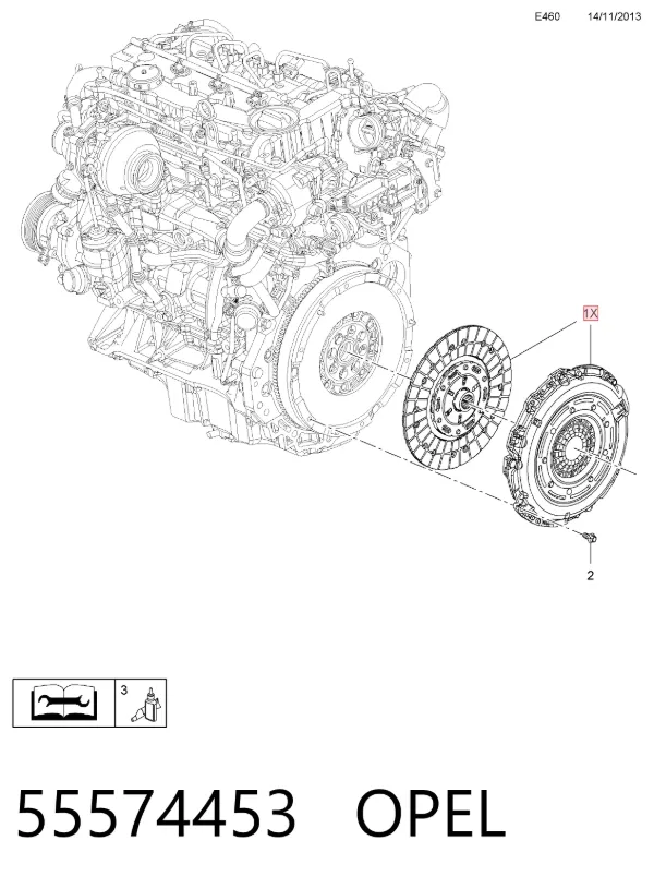 Zestaw sprzęgła (3 części) 55574453 Opel