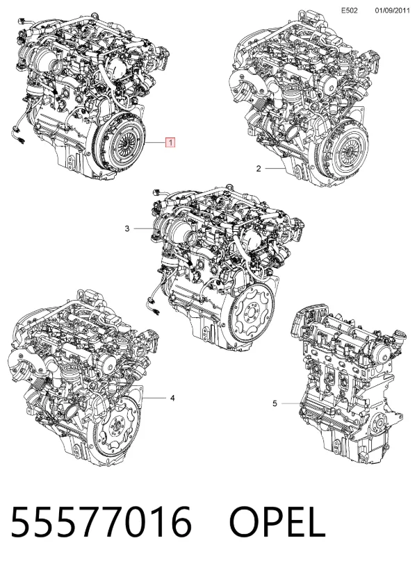 Silnik w komplecie 55577016 Opel