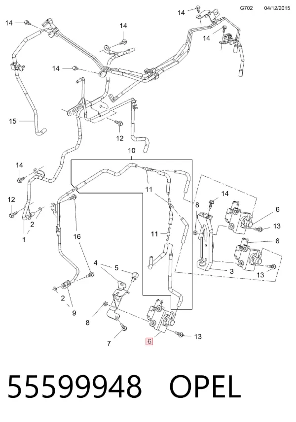 Przetwornik ciśnienia (solenoid) doładowania 55599948 Opel
