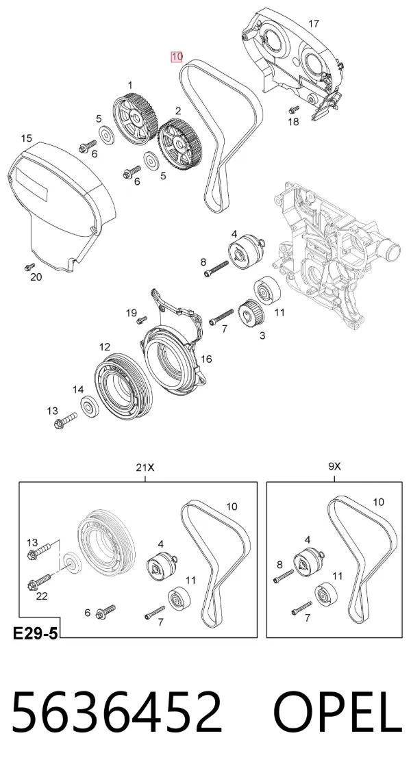 Pasek rozrządu 5636452 Opel