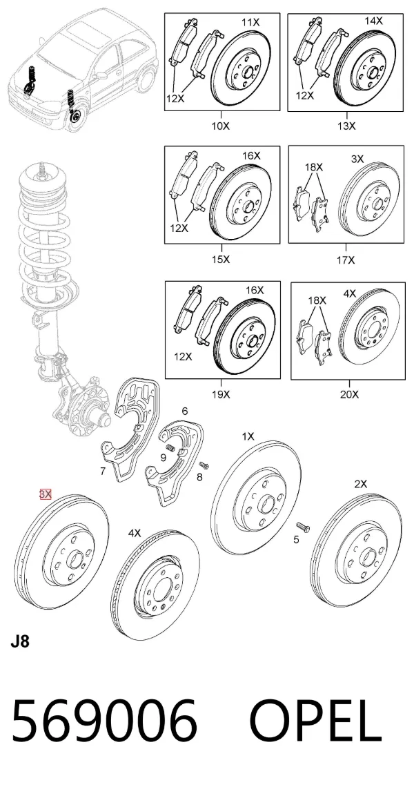 Tarcza hamulcowa przednia 569006 Opel