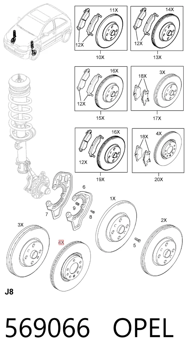 Tarcza hamulcowa przednia 569066 Opel
