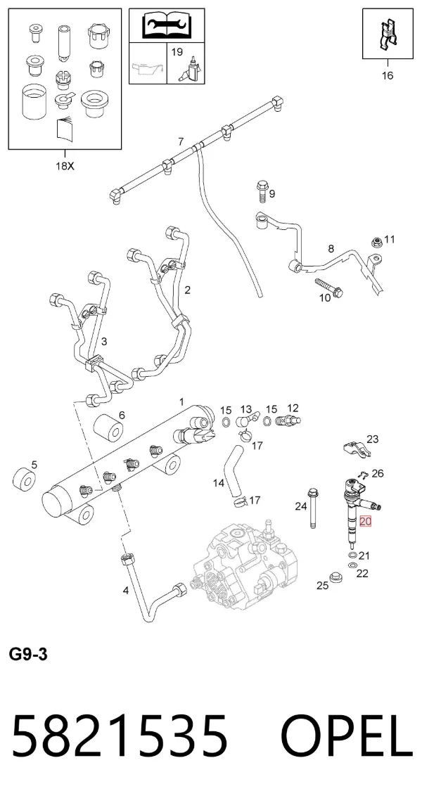 Wtryskiwacz paliwa 5821535 Opel